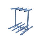 Double gas cylinder stand with ground mounted fixing brackets