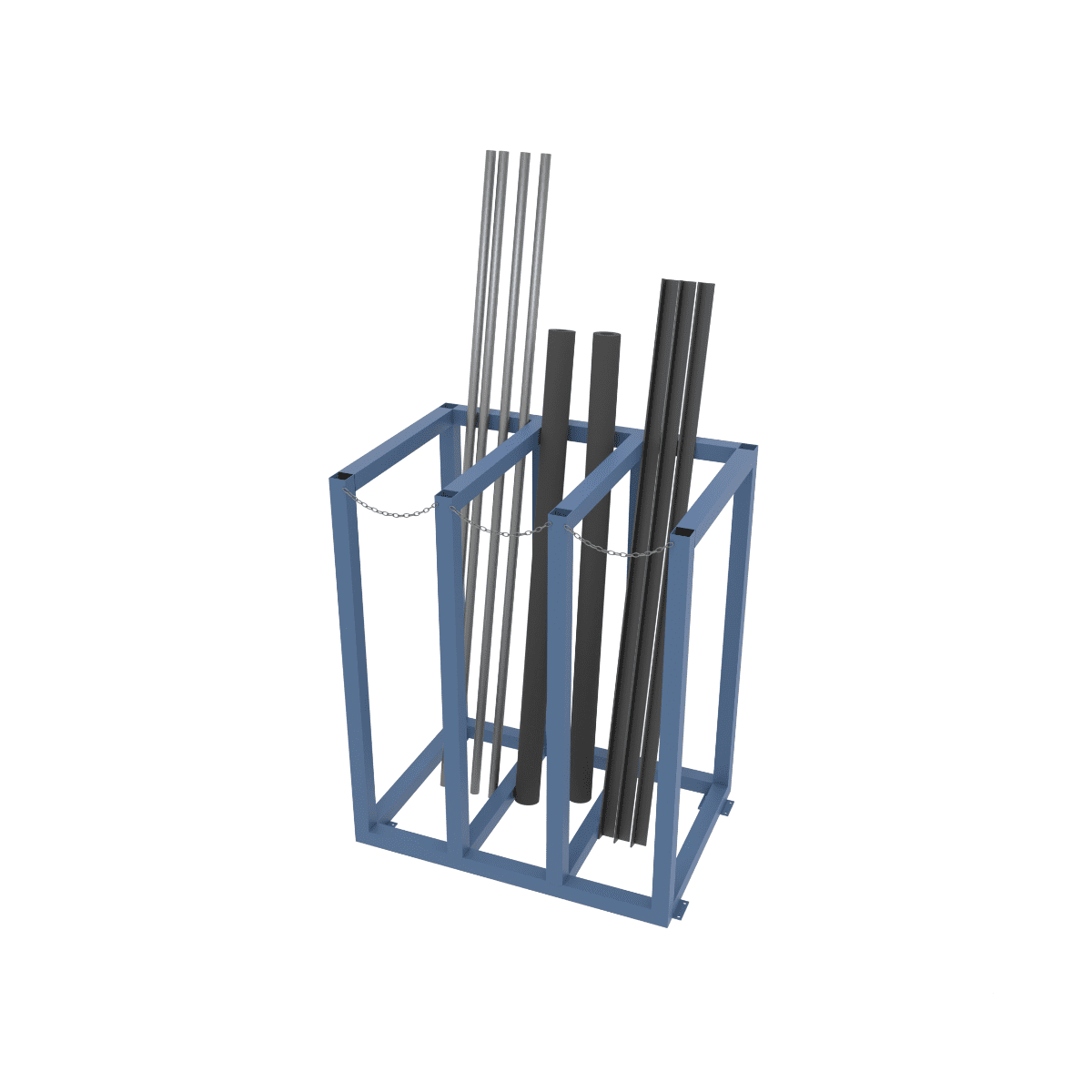 Larger Heavy Duty Vertical Storage Racking featuring pipes, rods & longer length products 