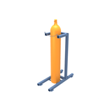 Single gas cylinder stand with ground mounted brackets