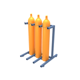 Triple gas cylinder with ground mounting brackets