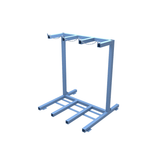 Triple gas cylinder stand with ground mounted brackets