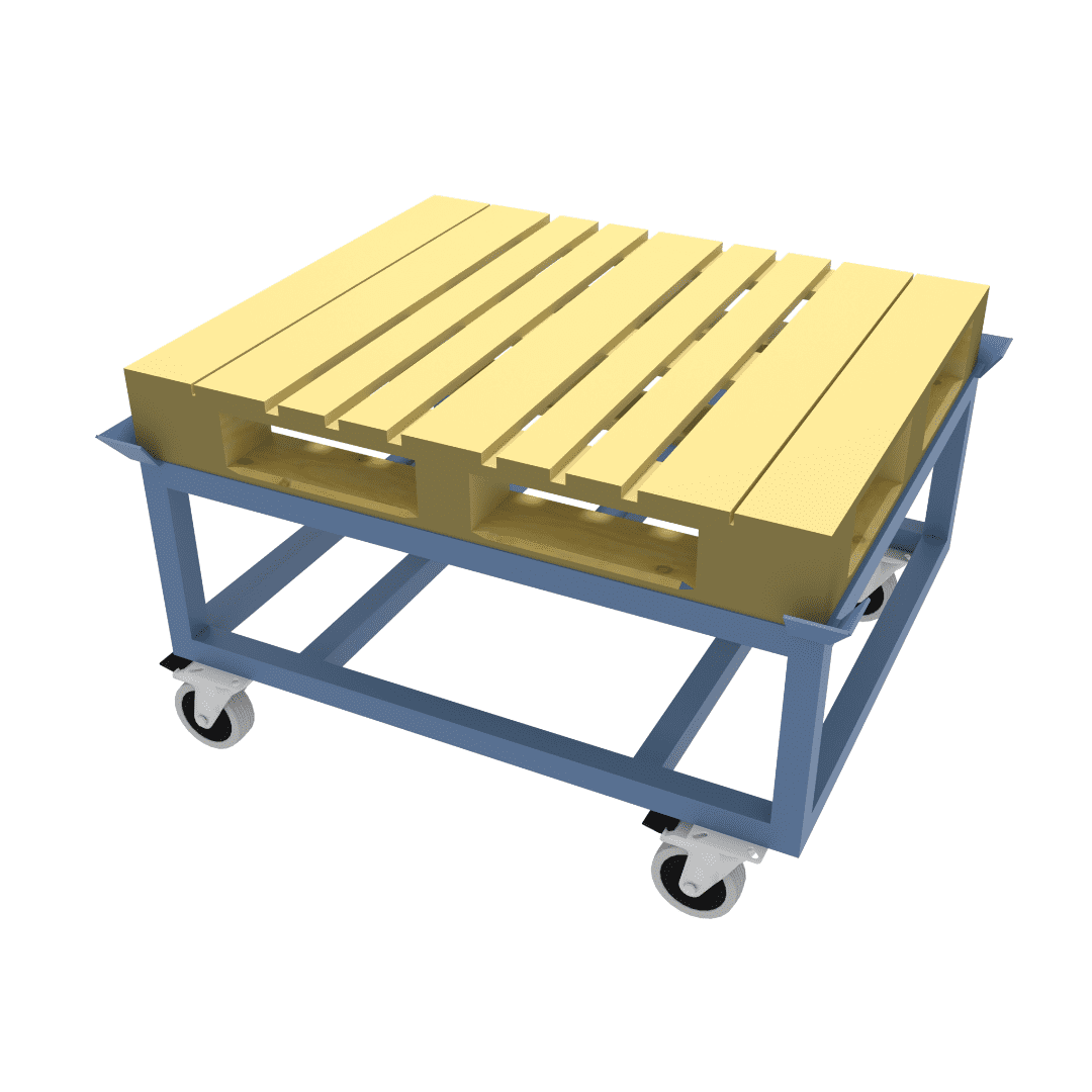 UK pallet trolley with pallets 