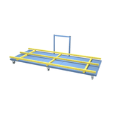 CAD drawing of long heavy-duty Pallet Trolley with wooden pallets 