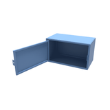 CAD drawing of small lockable site box ideal for the secure storage of valuable smaller items such as power tools and accessories, batteries and chargers, hand tools, testing equipment and electrical equipment