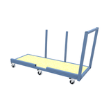CAD drawing of sheet materials handling trolley perfect safely moving sheets, panels, boards, wallboards, MDF, ply timber and other sheet materials