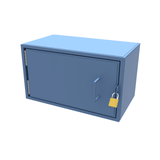 CAD drawing of small lockable site box ideal for the secure storage of valuable smaller items on building and construction sites, and in factories and warehouses 