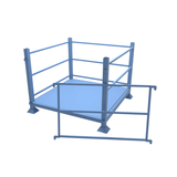 CAD drawing of stackable stillage crates with braced sides and hinged door which saves space efficiently and effectively in your workplace 