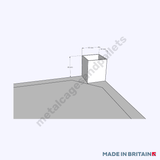 Technical drawing of forklift pockets on the Large Lockable Site Box with doors 