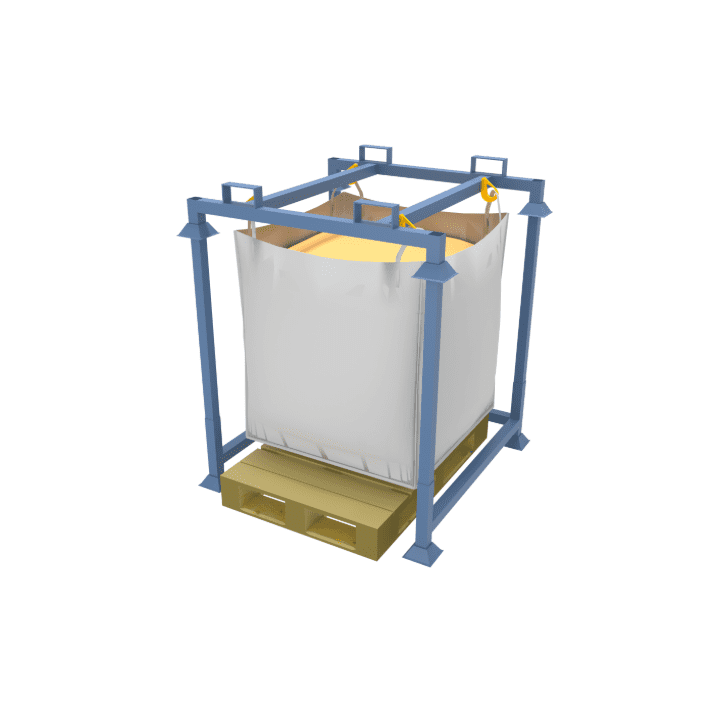 Collapsible bulk bag filling frame euro with pallet 