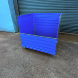 Singular blue MightyLoad stillage storage containers featuring plastic lining with open front.