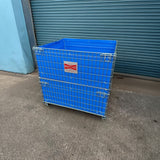 Singular blue MightyLoad stillage storage containers featuring plastic lining with closed front.
