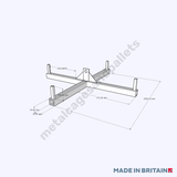 Front view technical drawing of Bulk Bag Lifter weight spreader frame 