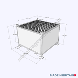 Technical drawing of Large Lockable Site Box with doors to keep your valuable products safe when stored
