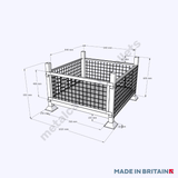 Measurements of metal stillage with mesh sides and detachable front to store and retrieve items in your workplace quicker