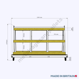 Measurements of A Frame Glass Stillage (Crane Lifting) 