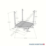Front view technical drawing of space-saving Bulk Bag Filling Hopper 