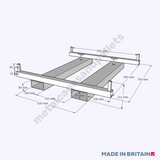 Front view technical drawing of durable Fibc Bulk Bag Lifting Jib for Forklift 