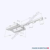 Front view technical drawing of strong Fork Mounted Jib Lifting Attachment 