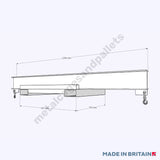 Forklift Mounted Lifting Spreader Beam Technical Drawing Front View