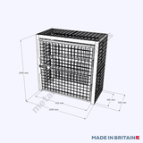 Front view technical drawing of heavy-duty Gas Cylinder Storage Cage 