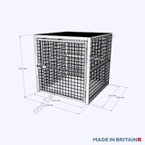 Front view technical drawing of larger Gas Cylinder Storage Cage 