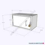 Technical drawing of Small Lockable Site Box which is ideal for storing smaller, valuable items on site