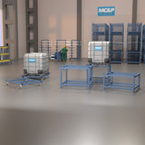 IBC range with castor wheels inside of mc&p warehouse.