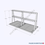 A frame double storage rack measuring 1300h x 2350w x 1130d with additional storage rack.