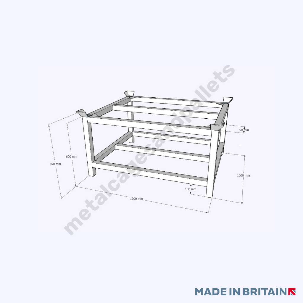 IBC Stand 1000KG Load Capacity, 650/890h x 1200w x 1000d