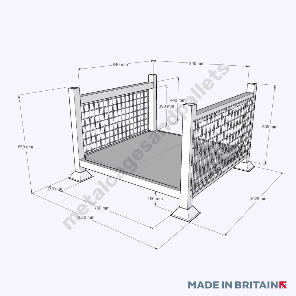 2-Sided Mesh Metal Stillages - Customise From £225