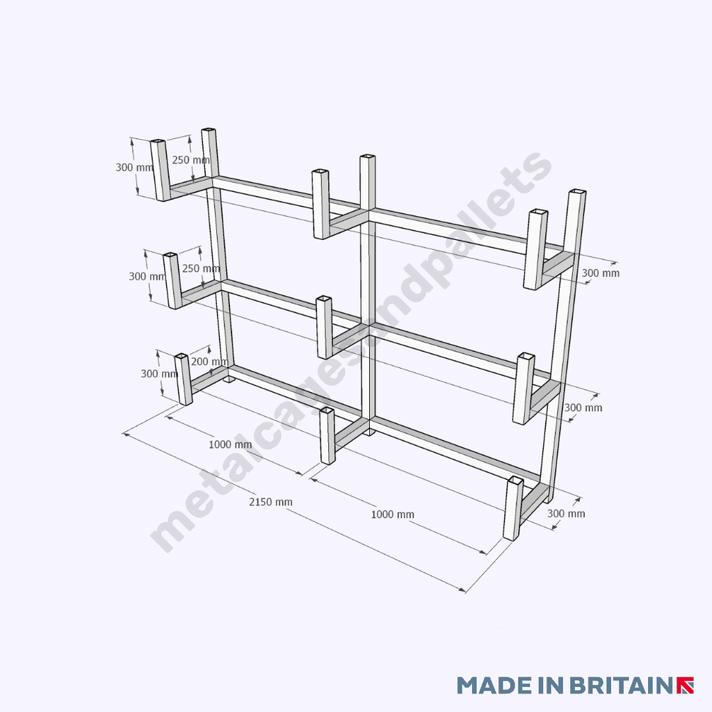Free-standing or Wall Mounted Cantilever Pipe Rack 500KG SWL