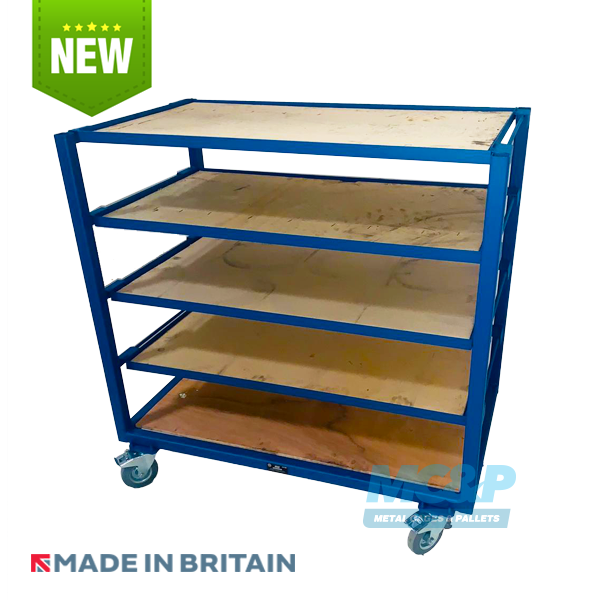 Heavy Duty Distribution Trolley With Plywood Shelves