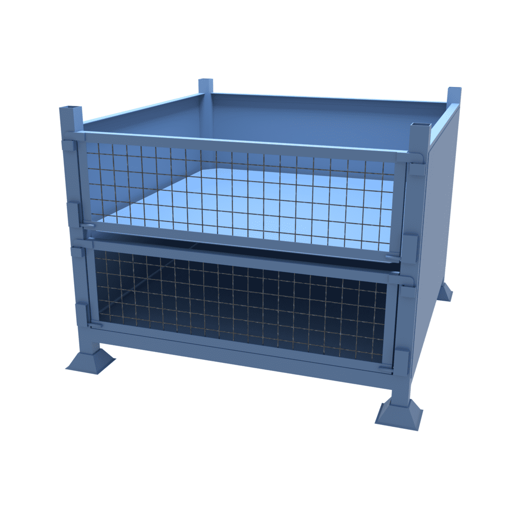 Shop for metal stillages with solid sides and double drop fronted doors, direct from the stillage manufacturer