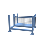 Drawing of our combined post pallet rack and storage stillage cage, an ideal way to store both scaffolding, pipes, rods and tubing products along with accessories