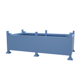 Double width heavy duty metal stillage featuring lifting eyes for crane lifting