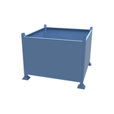 Drawing of our large metal stillage with solid sheet metal sides for heavy loads
