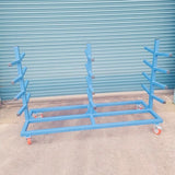Extra long 2 metre mobile pipe trolley