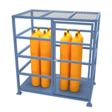 Free standing gas bottle cylinder storage cage for storage of large gas bottle cylinders