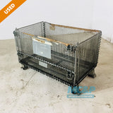 Galvanised Metal Collapsable Half Drop Front Mesh Stillage  - USED