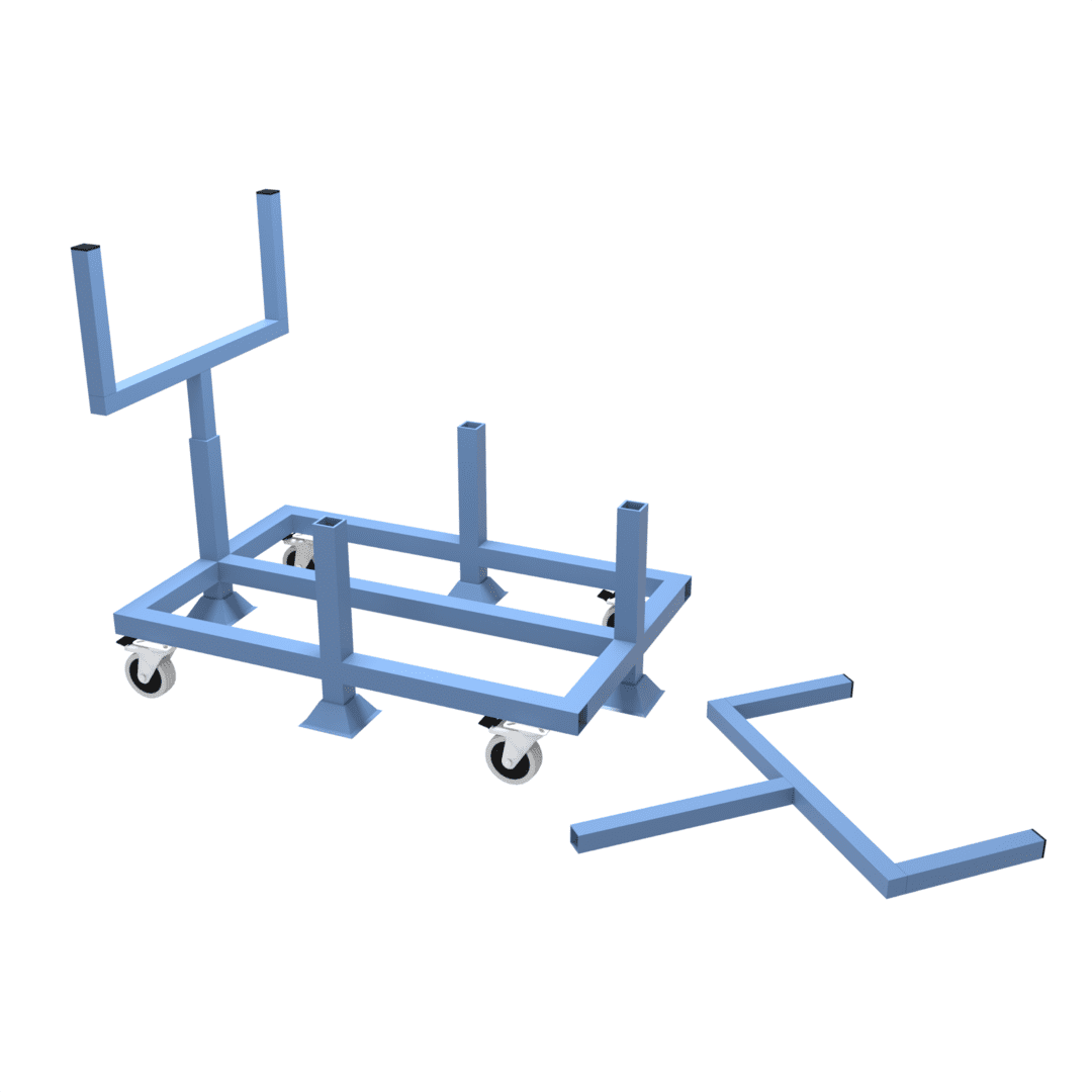 Shop for heavy duty mobile pipe and bar storage trolley with removable supports
