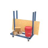 Drawing of our heavy duty sheet and board material handling trolley ideal for loads up to 750KG