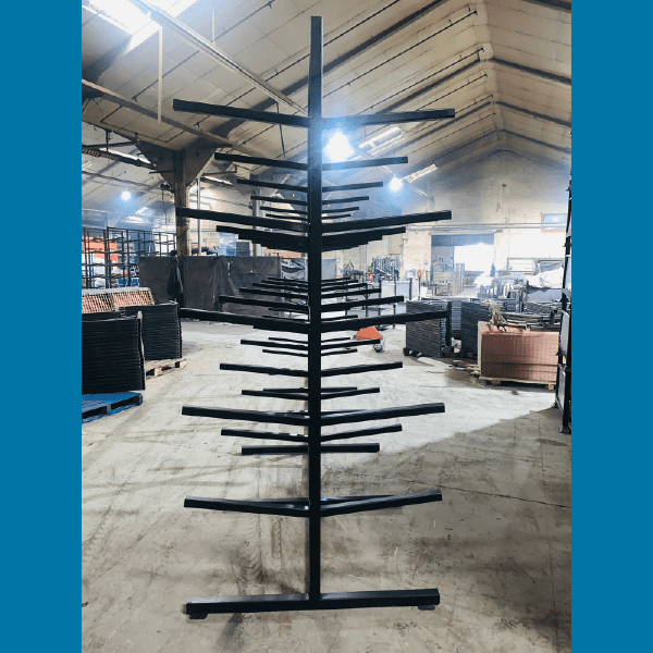 Rack for steel shop storage