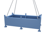 Drawing of our large metal listing stillage for crane lifting usage