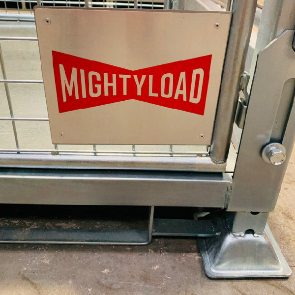 MightyLoad branded collapsible pallet cages exclusive to Metal Cages and Pallets