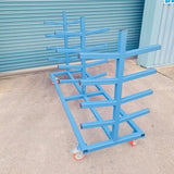 Mobile pipe trolley for heavy duty use, perfect for factory, warehouse and manufacturing environments