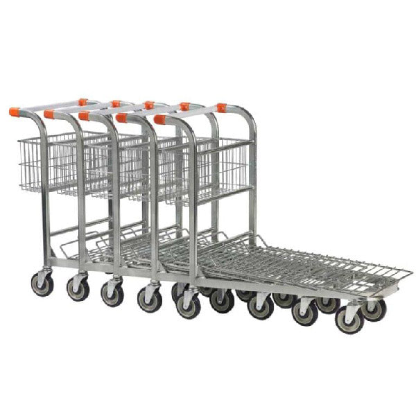 Photo of Nestable Stock Trolleys with Fixed Baskets, Ideal for Wholesale and Retail Environments