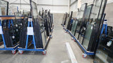 Photo of glass units being stored and transported on our A Frame Glass Stillage Frames