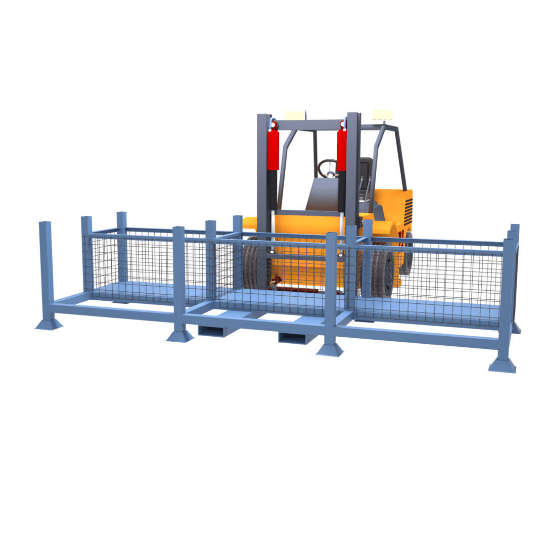Drawing of our extra large post pallet rack and storage system which can be easily moved with a forklift truck