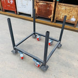 Metal Post Pallet + Heavy Duty Castor Wheels. Ideal for moving Pipes, Scaffolding & Tubing Products