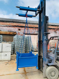 Photo of stillage being crane lifted by forklift